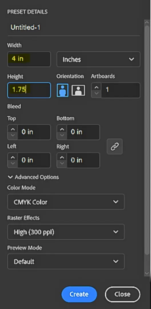 Preset details
